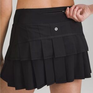 Lululemon Pace Setter Black Ruffle Skater Skirt
